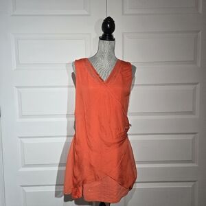 Histoire De Plaire Vibrant Orange Sleeveless Top